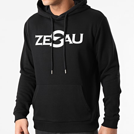 Zesau - Felpa con cappuccio con logo nero
