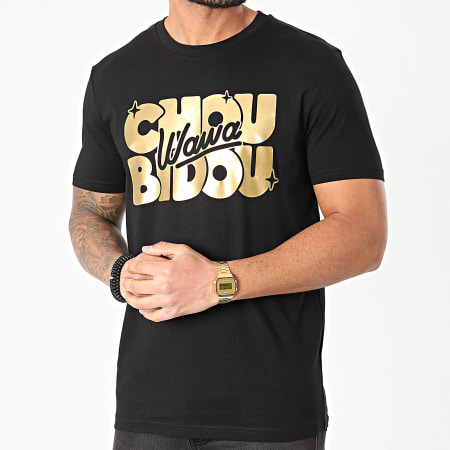 Booshra Et Mamad - Camiseta Choubidouwawa Negro Oro