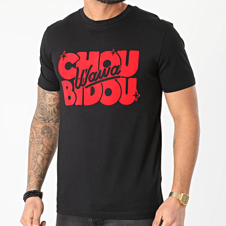 Booshra Et Mamad - Camiseta Choubidouwawa Negro Rojo