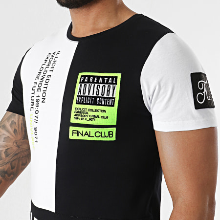 Final Club - Tee Shirt Illicit Edition Noir Blanc Détails Jaune Fluo