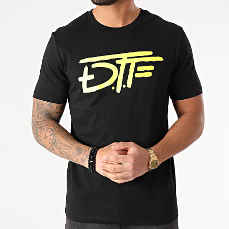 DTF - Camiseta Logo Negro Amarillo Fluo