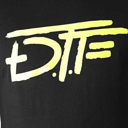 DTF - Maglietta con logo nero giallo fluo