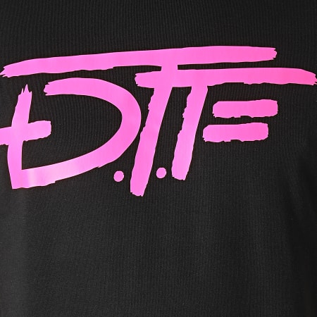 DTF - Tee Shirt Logo Noir Rose Fluo