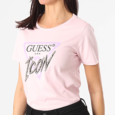 Guess - Tee Shirt Femme A Strass W1RI25-I3Z00 Rose