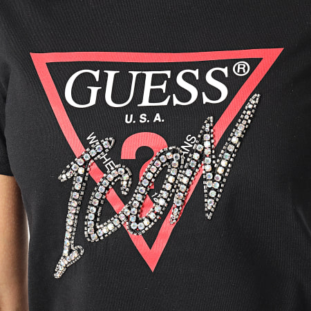 Guess - Tee Shirt Femme A Strass W1RI25-I3Z00 Noir