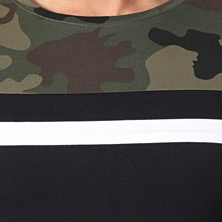 LBO - Tee Shirt Tricolore 1576 Vert Kaki Noir Camouflage