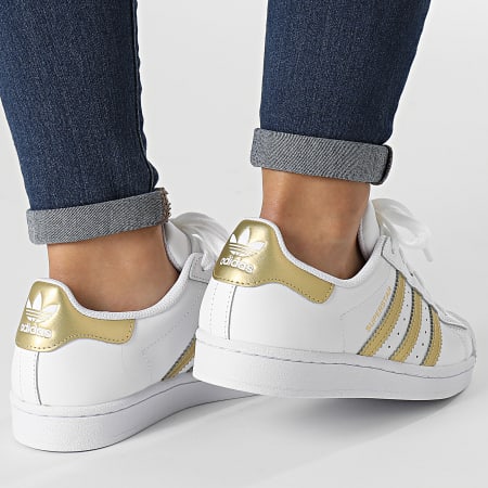 Adidas Originals - Mujer Superstar FX7483 Footwear White Gold Metallic Zapatillas