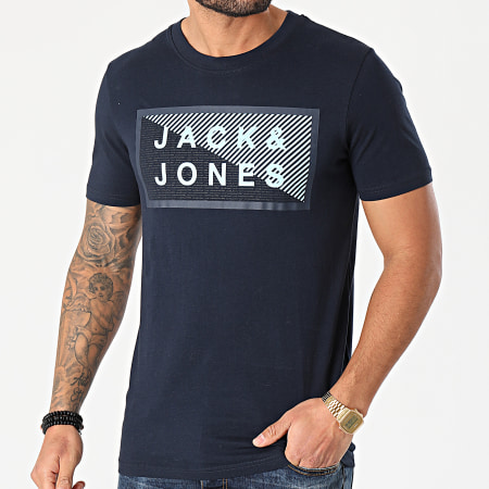 Jack And Jones - Tee Shirt Shawn Bleu Marine