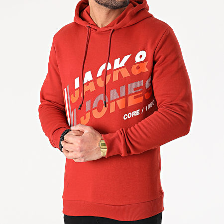 Jack And Jones Sweat Capuche Alpha Rouge Brique Ryses
