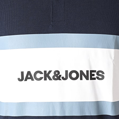 Jack And Jones - Polo Manches Courtes Shake Bleu Marine Blanc