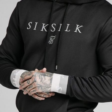 SikSilk - Sweat Capuche Deluxe Collection 17006 Noir Argenté