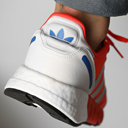 Adidas Originals - Baskets ZX 1K Boost H68727 Solar Red Silver Metallic Footwear White