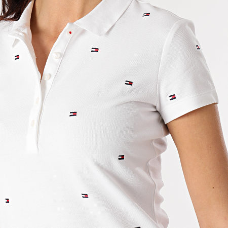 Tommy Hilfiger - Polo Manches Courtes Femme Felicia Slim Embroidery 7948 Ecru