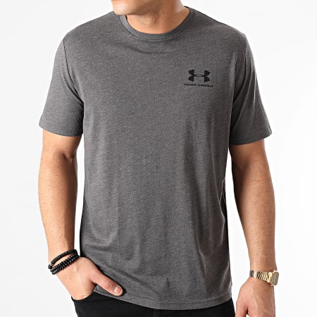 Under Armour - Tee Shirt UA Sportstyle Left Chest 1326799 Gris Anthracite Chiné