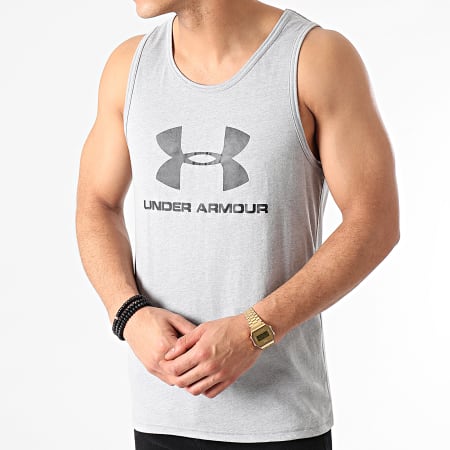Under Armour - Camiseta sin mangas con logo UA Sportstyle 1329589 Gris jaspeado