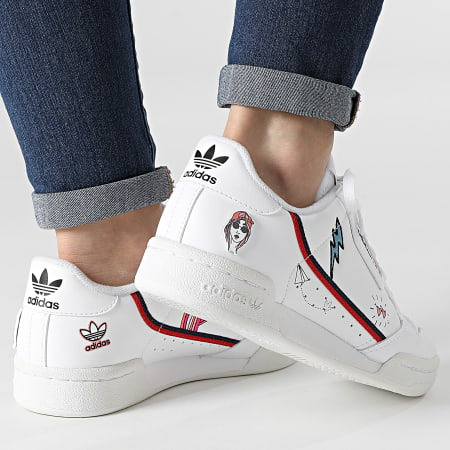 Adidas Originals - Baskets Femme Continental 80 FX6067 Footwear White Collegiate Navy Scarlet