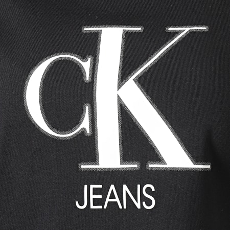Calvin Klein - Tee Shirt Crop Femme Gel Print Monogram Logo 5312 Noir