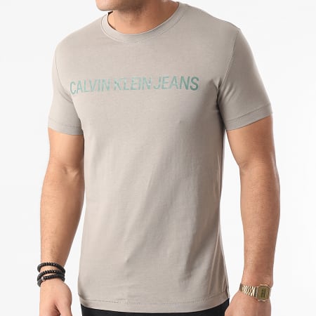 Calvin Klein - Tee Shirt Slim Institutional Logo 7856 Gris
