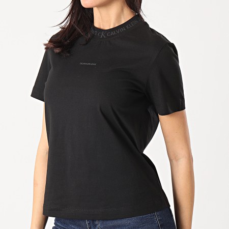 Calvin Klein - Tee Shirt Femme Logo Intarsia 5500 Noir