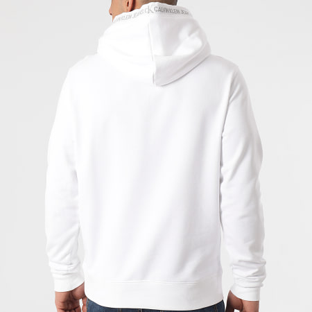 Calvin Klein - Sudadera con capucha en jacquard con logotipo 7043 Blanco