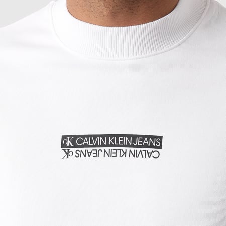 Calvin Klein - Sweat Crewneck Micro Mirrored Logo 7056 Blanc