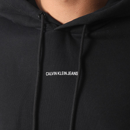 Calvin Klein Jeans - Sweat Capuche Micro Branding 7388 Noir
