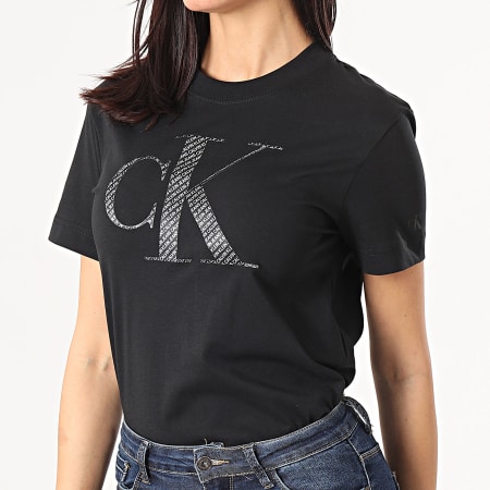 Calvin Klein - Tee Shirt Femme Satin Bonded Filled CK 5605 Noir