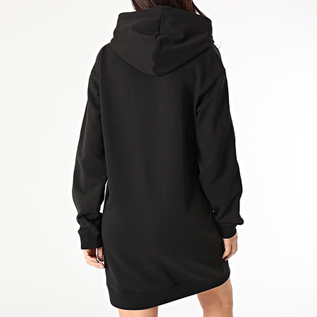 Calvin Klein - Robe Sweat Capuche Femme A Bandes Logo Trim 6348 Noir