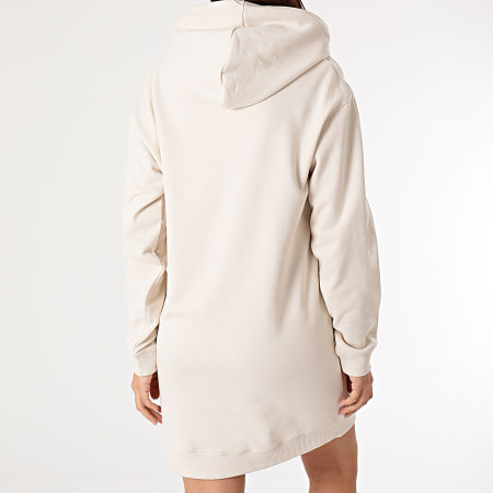 Calvin Klein - Robe Sweat Capuche Femme A Bandes Logo Trim 6348 Beige