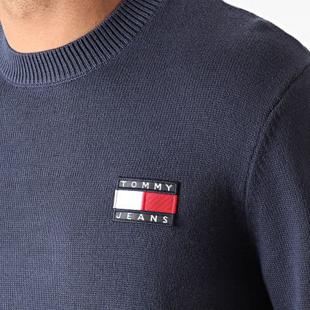 Tommy Jeans - Pull Badge Textured 0180 Bleu Marine