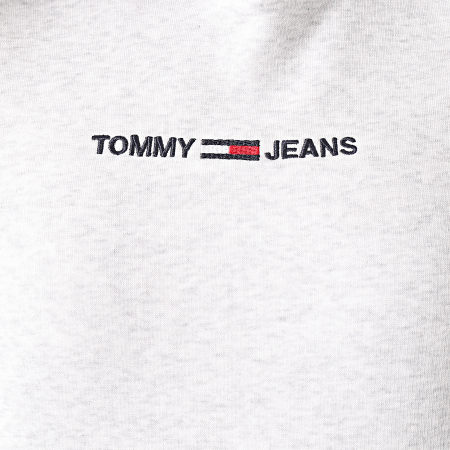 Tommy Jeans - Sweat Capuche Femme Linear Logo 0132 Gris Chiné