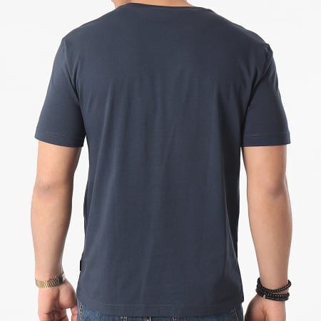 Calvin Klein - Tee Shirt Col V Logo Embroidery 3672 Bleu Marine