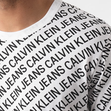 Calvin Klein - Tee Shirt AOP Diagonal 8066 Blanc