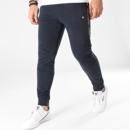 Pantalon Jogging A Bandes 214375 Bleu Marine