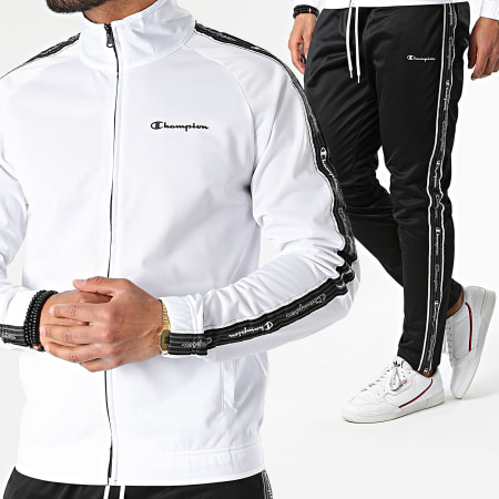 Champion Ensemble De Survetement A Bandes 214424 Blanc Noir Ryses