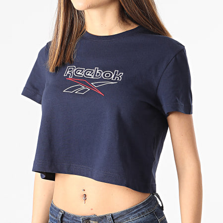 Reebok - Camiseta de Mujer Big Logo GJ5766 Azul Marino