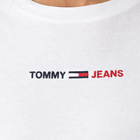Tommy Jeans - Tee Shirt Linear Logo 0219 Blanc