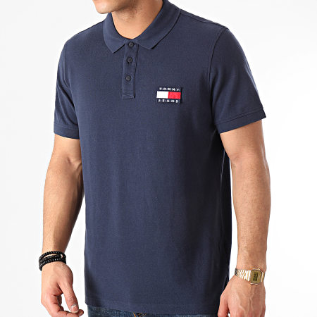 Tommy Jeans - Polo Manches Courtes Tommy Badge 0327 Bleu Marine