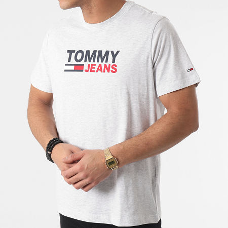 Tommy Jeans - Tee Shirt Corp Logo 0214 Gris Chiné