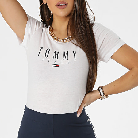 Tommy Jeans - Tee Shirt Skinny Femme Essential Logo 9926 Blanc