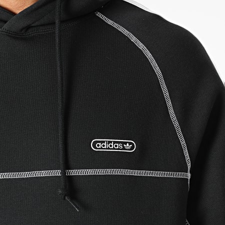 Adidas Originals - Sweat Capuche A Bandes Contrast Stitch GN3891 Noir