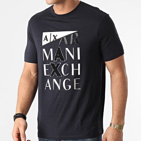 Armani Exchange - Tee Shirt 3KZTFD-ZJBVZ Bleu Marine Argenté