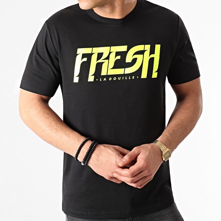 Fresh La Douille - Tee Shirt Logo Noir Jaune Fluo