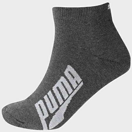 Puma - Set di 2 paia di calzini a quarto di dollaro 100000959 Nero Heather Grey