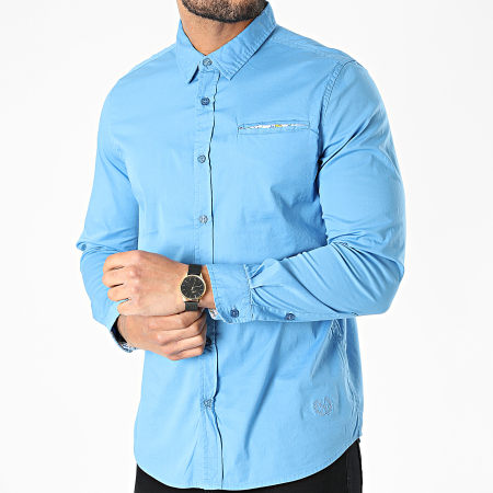 American People - Chemise Manches Longues Campton Bleu