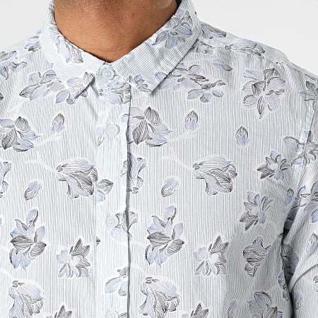 American People - Chemise Manches Longues Concorde Bleu Clair Floral