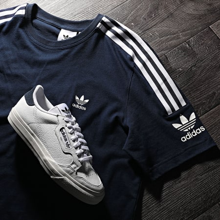 Adidas Originals - Tee Shirt A Bandes Tech ED6117 Bleu Marine