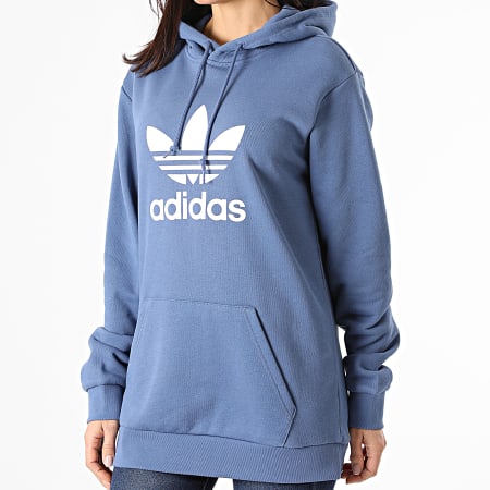 Adidas Originals - Sweat Capuche Femme Trefoil GN3460 Bleu