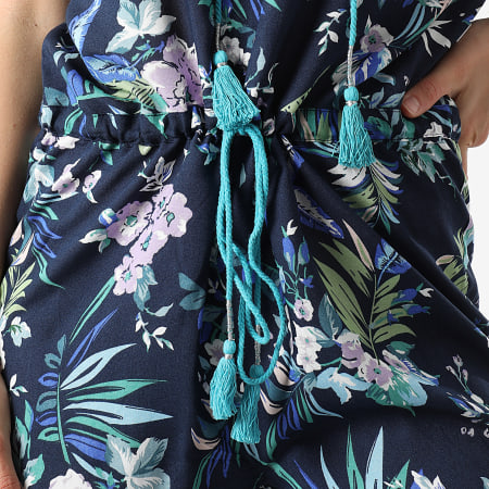 Girls Outfit - Combishort Floral Saphyr Bleu Marine