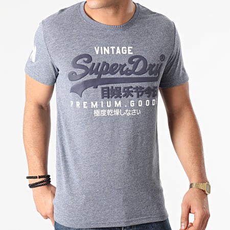 Superdry - Camiseta M1010411A Azul claro jaspeado